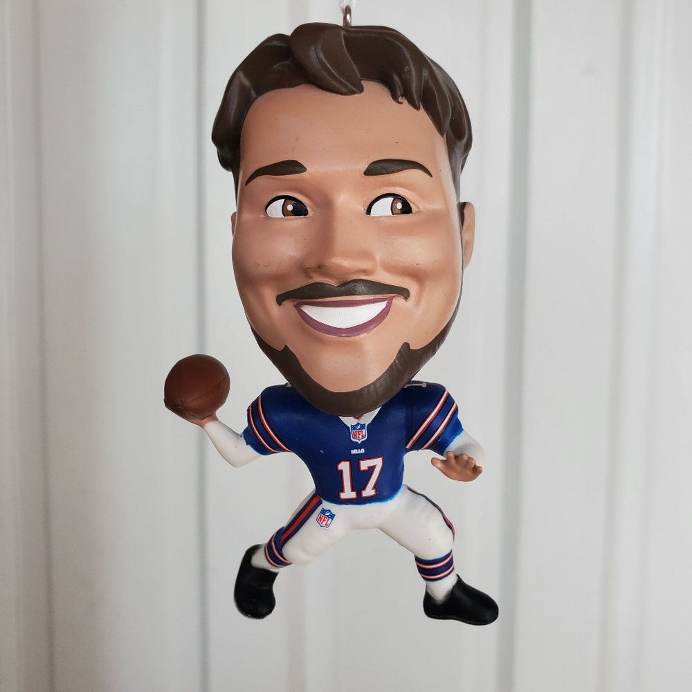 NIB 2022 Hallmark/ Josh Allen "Bouncing Buddy" Bobblehead Ornament - Picture 7 of 14